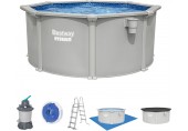 BESTWAY Hydrium Stahlwandpool Komplett-Set 300 x 120 cm, mit Sandfilteranlage 56566