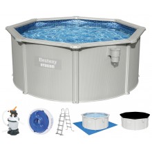 BESTWAY Hydrium Stahlwandpool Komplett-Set 300 x 120 cm, mit Sandfilteranlage 56566