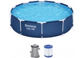 BESTWAY Steel Pro Frame Pool 305 x 76 cm, Set mit Filterpumpe 56679