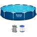 BESTWAY Steel Pro Frame Pool 366 x 76 cm, Set mit Filterpumpe 56681