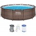 BESTWAY Steel Pro Max Frame Pool 366 x 100 cm, Komplett-Set mit Filterpumpe 56709