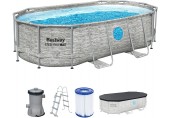 BESTWAY Steel Pro Max Splashview Frame Pool 427 x 250 x 100 cm, mit Filterpumpe 56714