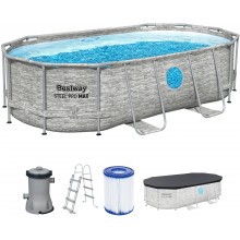 BESTWAY Power Steel Swim Vista Frame Pool 427 x 250 x 100 cm, mit Filterpumpe 56714