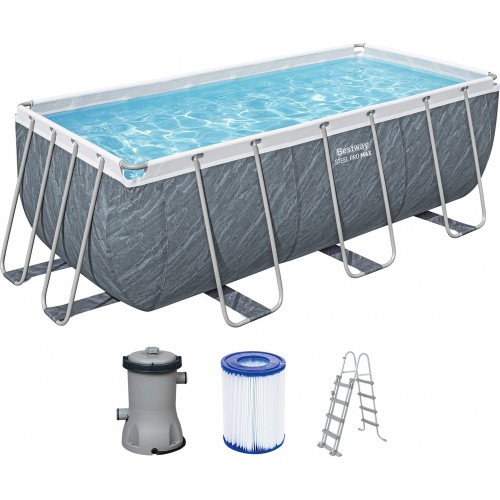 BESTWAY Steel Pro Max Frame Pool-Set 412 x 201 x 122 cm, mit Filterpumpe 56722 BESTWAY Steel Pro Max Frame Pool-Set 412 x 201 x 122 cm, mit Filterpumpe 56722