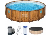 BESTWAY Power Steel Frame Pool Swim Vista Series 488 x 122 cm, mit Filterpumpe 56725
