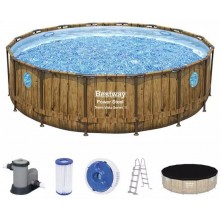 BESTWAY Power Steel Frame Pool Swim Vista Series 488 x 122 cm, mit Filterpumpe 56725