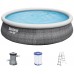 BESTWAY Fast Set Pool 457 x 107 cm, mit Filterpumpe, Rattan-Optik 57372