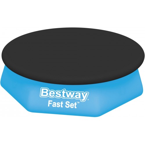 BESTWAY PVC-Abdeckplane 220 cm, für Fast Set Pools mit 244 cm, schwarz 58032