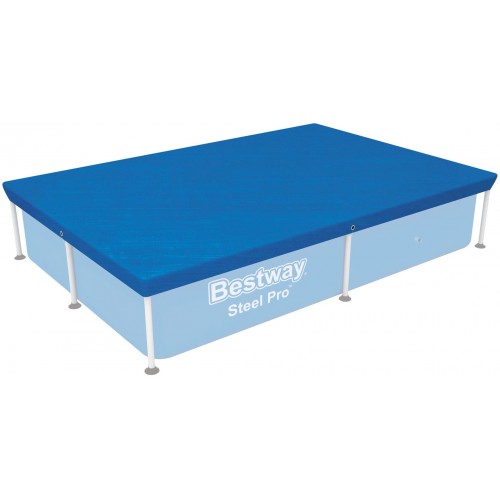 BESTWAY PE-Abdeckplane 224 x 154 cm, für eckige 221 x 150 cm Steel Pro Pools, blau 58103