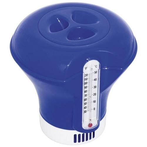 BESTWAY Flowclear Dosierschwimmer mit Thermometer 18,5 cm, blau 58209