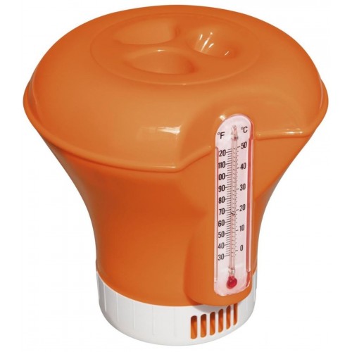 BESTWAY Flowclear Dosierschwimmer mit Thermometer 18,5 cm, orange 58209