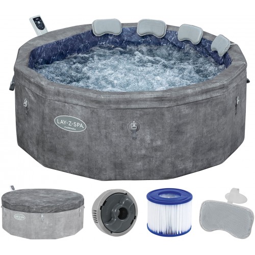 BESTWAY Lay-Z-Spa Carrara ThermaCore AirJet Whirlpool, 170 x 65 cm, 6 Personen 6001V