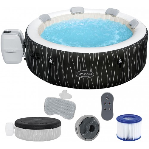 BESTWAY Lay-Z-Spa Hollywood AirJet LED-Whirlpool, 196 x 66 cm, 4-6 Personen 60059