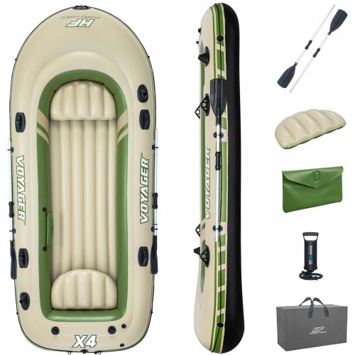 BESTWAY Hydro-Force Voyager X4 Schlauchboot Komplett-Set, 350 x 145 x 49 cm 65156