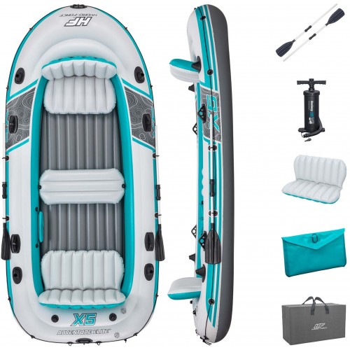 BESTWAY Hydro-Force Adventure Elite Schlauchboot Komplett-Set, 364 x 166 x 45 cm 65159