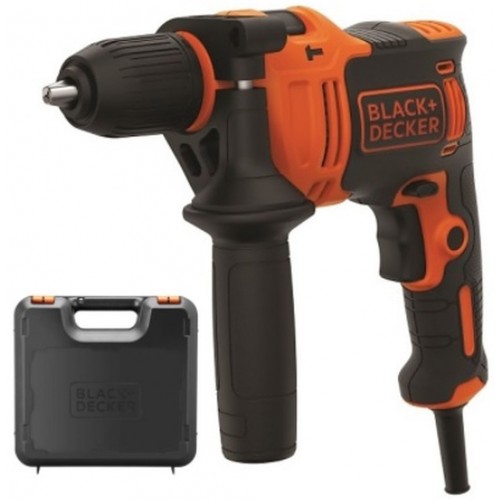 Black & Decker BEH710K-QS Schlagbohrmaschine, Rechts-/Linkslauf, 710W , 4 Bohrer, Koffer