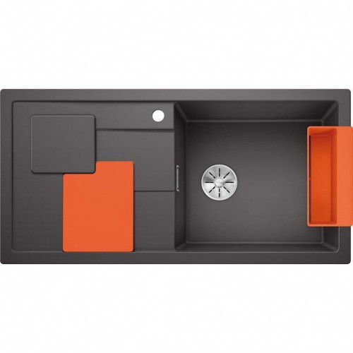 BLANCO SITY XL 6 S Einbauspüle Siligranit InFino felsgrau Zubehör in orange 525057 BLANCO SITY XL 6 S Einbauspüle Siligranit InFino felsgrau Zubehör in orange 525057