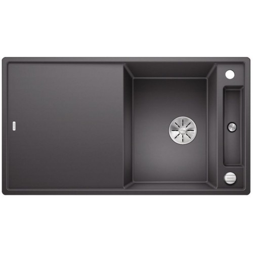 BLANCO AXIA III 5 S Silgranit inkl. Holzschneidbrett felsgrau InFino Ablauf 523206