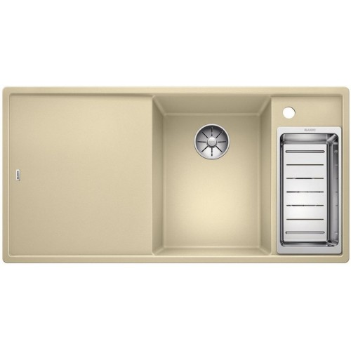 BLANCO AXIA III 6 S Silgranit PuraDur champagner Glasschneidbrett InFino Ablauf 523479