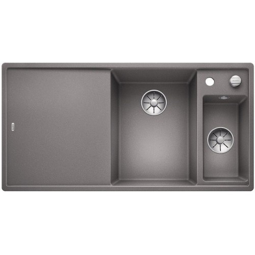 BLANCO AXIA III 6 S-F Silgranit alumetallic Holzschneidbrett InFino Ablauf 523485