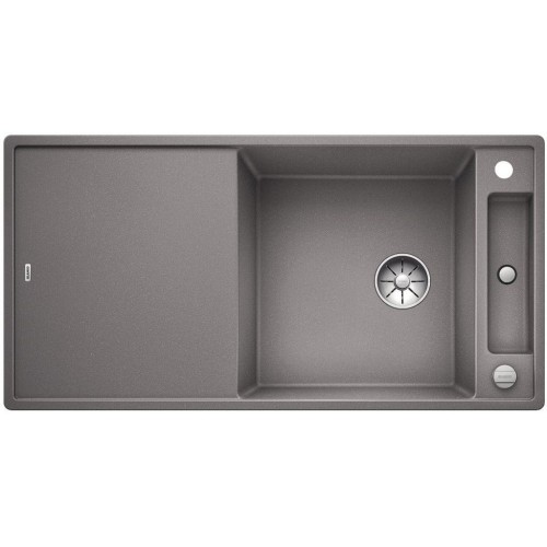 BLANCO AXIA III XL 6 S-F Silgranit PuraDur alumetallic Holzschneidbrett InFino Ablauf 5235