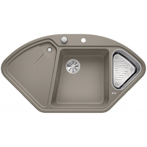 BLANCO DELTA II Eck-Einbau-Spüle Silgranit PuraDur tartufo InFino Ablauf 523666