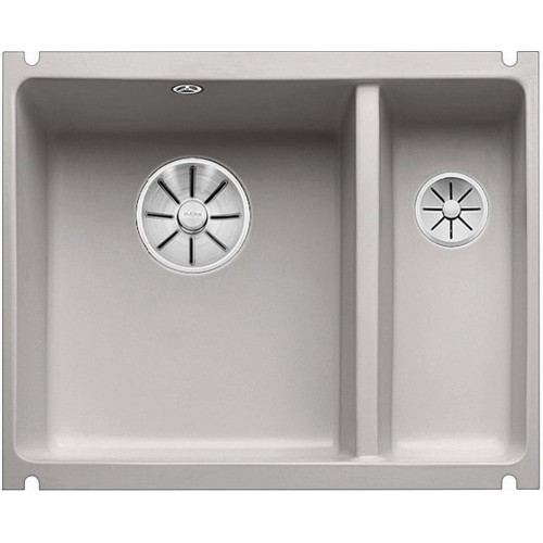 BLANCO SUBLINE 350/150-U Keramik PuraPlus alugrau InFino Ablauf 523745