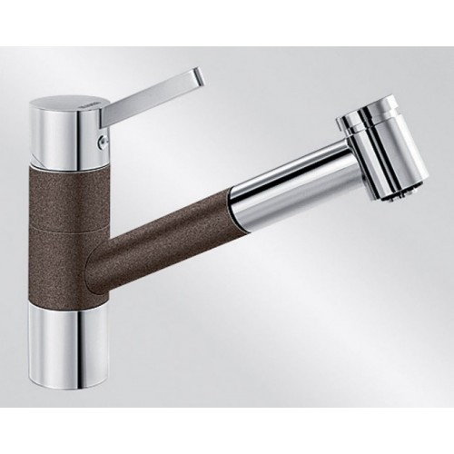 BLANCO TIVO-S Einhebelmischer Niederdruck SILGRANIT®-Look cafe/chrom 518432