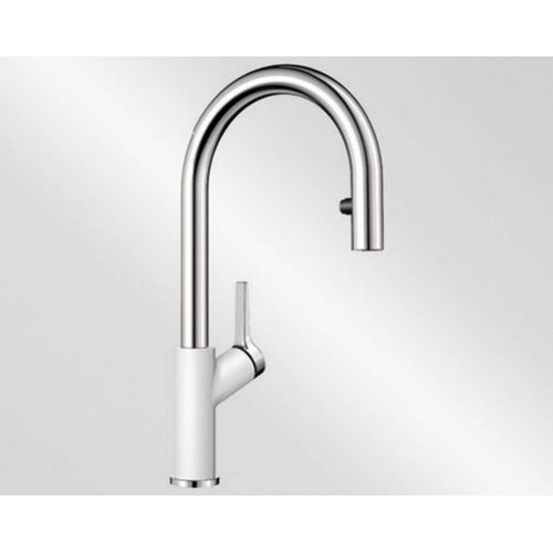 BLANCO Carena-S Vario Küchenarmatur SILGRANIT®-look, weiß/chrom 521368