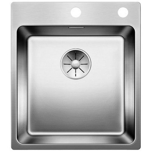 BLANCO Andano 400-IF / A Edelstahlspüle InFino Seidenglanz mit Zugknopf 522993