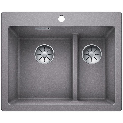 BLANCO Pleon 6 Split Granitspüle ohne Exzenter aluminium 521691