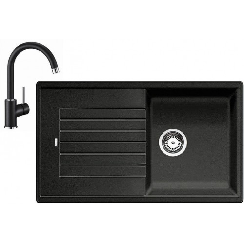 BLANCO Set Spüle ZIA 5 S SILGRANIT Anthrazit + Armatur Mida Anthrazit BLANCO Set Spüle ZIA 5 S SILGRANIT Anthrazit + Armatur Mida Anthrazit
