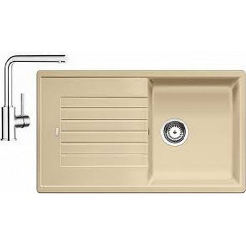 BLANCO Set Spüle ZIA 5 S SILGRANIT Champagner + Armatur Mila chrom