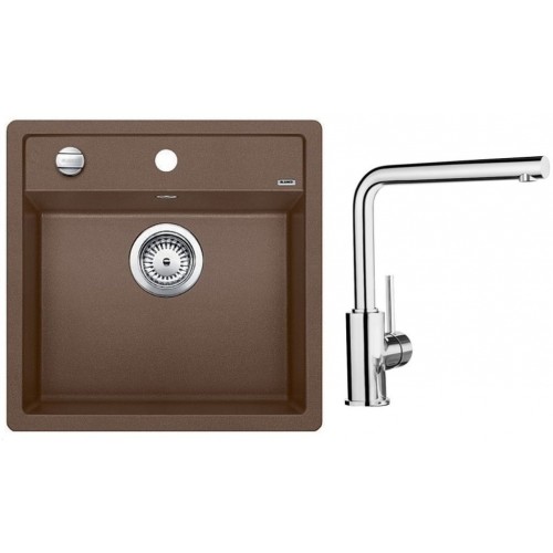BLANCO SET Silgranitspüle DALAGO 5 muskat + Küchenarmatur MILA chrom BLANCO SET Silgranitspüle DALAGO 5 muskat + Küchenarmatur MILA chrom