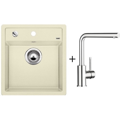 BLANCO SET DALAGO 45 SILGRANIT jasmin + Armatur Mila BLANCO SET DALAGO 45 SILGRANIT jasmin + Armatur Mila