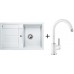 BLANCO SET BLANCOMETRA 45 S Einbauspüle weiß + Küchenarmatur Mida weiß