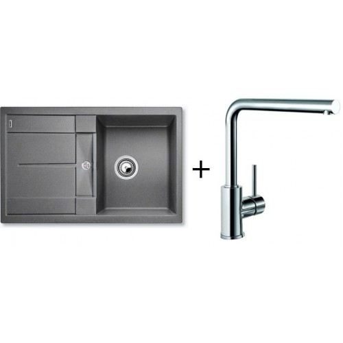 BLANCO SET BLANCOMETRA 45 S Einbauspüle felsgrau + Küchenarmatur Mila chrom BLANCO SET BLANCOMETRA 45 S Einbauspüle felsgrau + Küchenarmatur Mila chrom