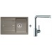 BLANCO SET BLANCOZIA 45 S Einbauspüle tartufo + Küchenarmatur Mila chrom
