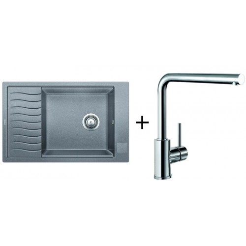 BLANCO SET BLANCOELON XL 6 S Einbauspüle aluminium + Küchenarmatur Mila chrom BLANCO SET BLANCOELON XL 6 S Einbauspüle aluminium + Küchenarmatur Mila chrom