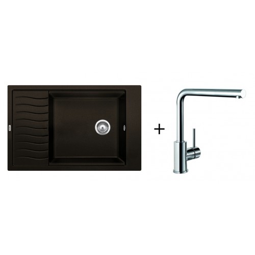 BLANCO SET BLANCOELON XL 6 S Einbauspüle cafe + Küchenarmatur Mila chrom