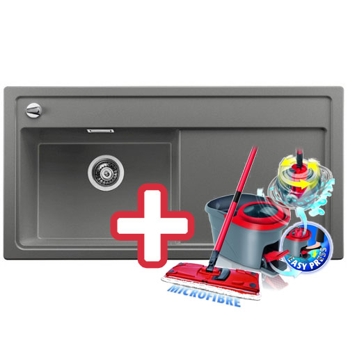 BLANCO Zenar XL 6 S Spüle Silgranit grau, links 518929 + GRATIS VILEDA MOP Easy Wring