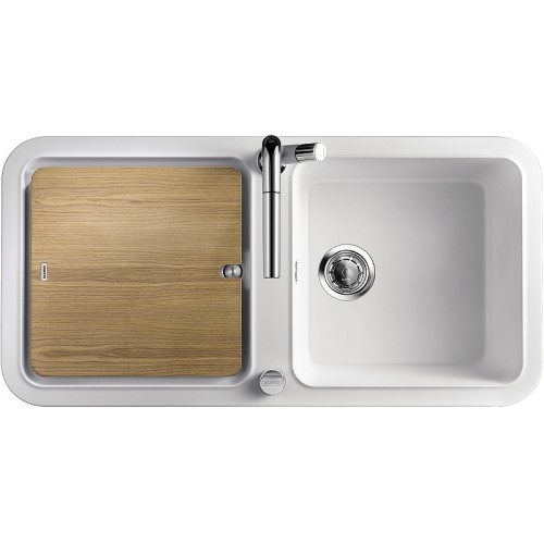 BLANCO Yova XL 6 S SILGRANIT weiß mit Esche-Compound-Arbeitsbrett 519587