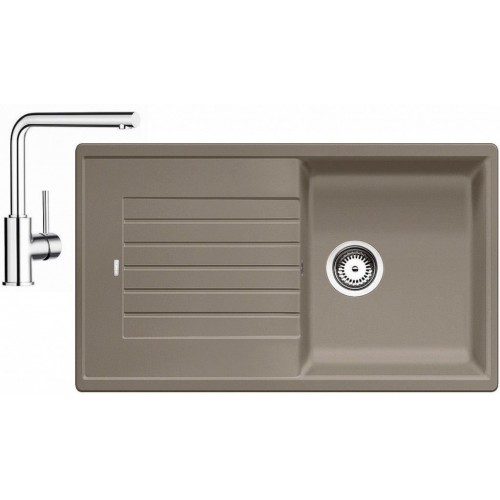 BLANCO Set Spüle ZIA 5 S SILGRANIT Tartufo + Armatur Mila chrom