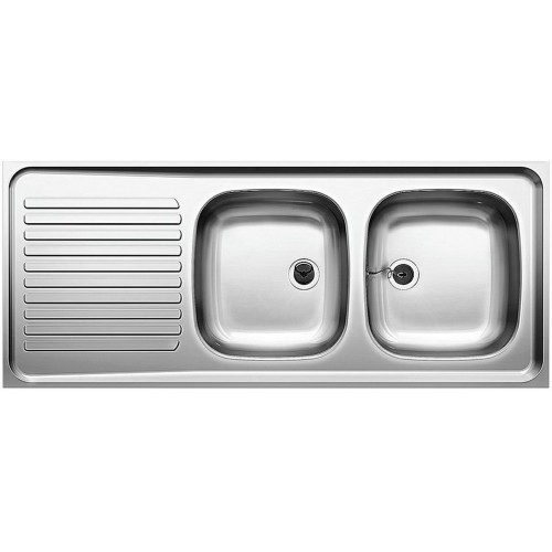 BLANCO Auflagespüle R-ZS 12 x 5 - 2 Edelstahl Naturfinish o.AF. 510504