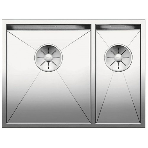 BLANCO Einbauspüle ZEROX 340/180-IF/N Edelstahl Steelart InFino Ablauf Becken links 521611