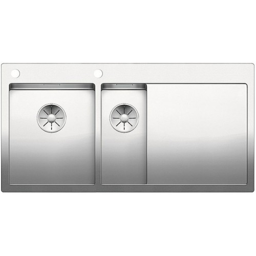 BLANCO Einbauspüle CLARON 6 S-IF Edelstahl Steelart | InFino Ablauf | Becken links 521646