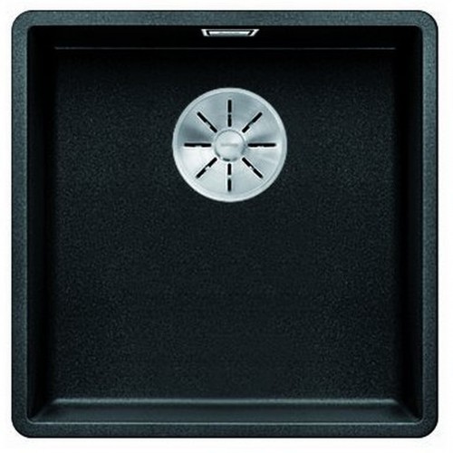 BLANCO Einbauspüle SUBLINE 400-F Silgranit flächenbündig einbaubar,InFino schwarz 525988