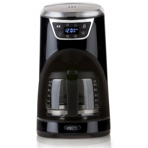 Boretti Eleganter Kaffeeautomat mit Aromakontrolle 1000 W, schwarz B410