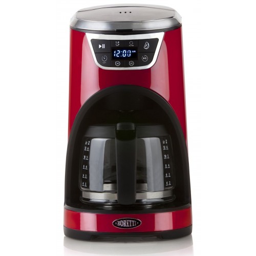 Boretti Eleganter Kaffeeautomat mit Aromakontrolle 1000 W, rot B411