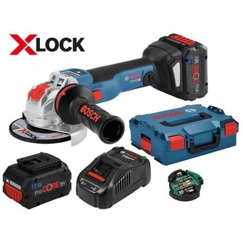 BOSCH GWX 18V-10 SC Akku-Winkelschleifer 2x 18V 8.0Ah, X-LOCK, 125mm, L-Boxx 06017B0401